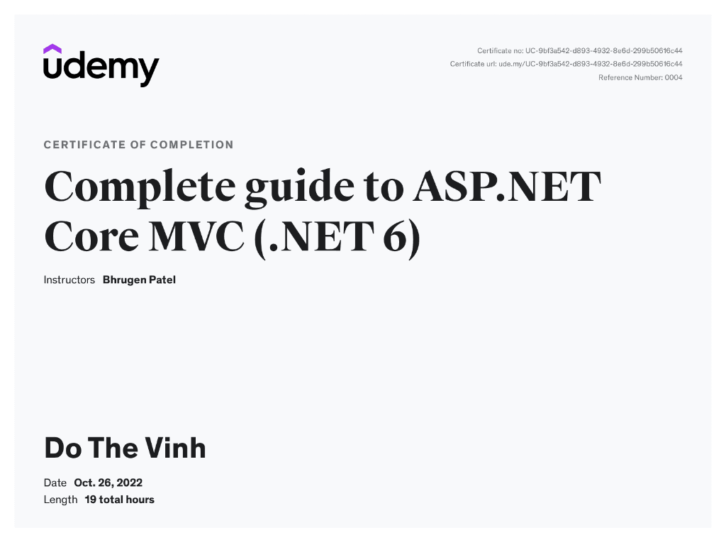 Complete ASP.NET Core MVC (.NET 6)