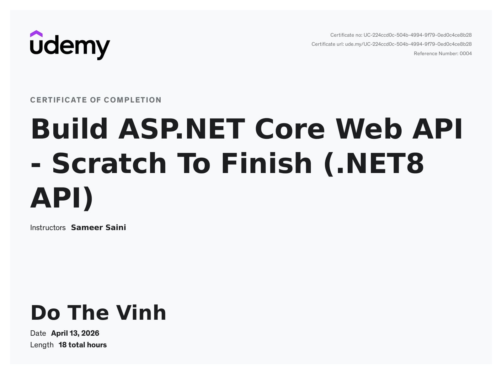Build ASP.NET Core Web API (.NET 8)